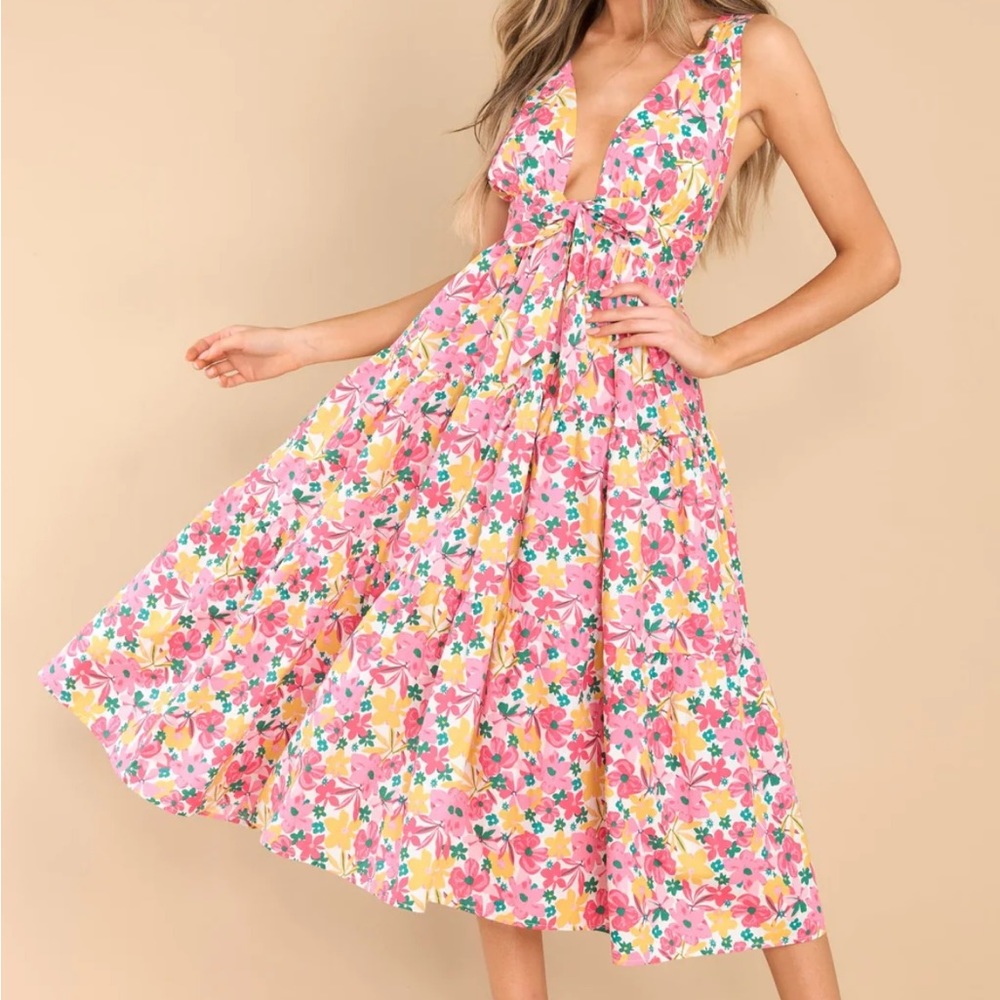 New with tags pink floral dress- XS